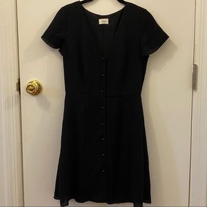 Aritzia Black Button Front Mini Dress